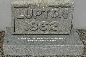 Lupton’s Mill Stone at its new location at Newry & Mourne Museum.