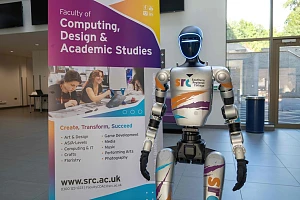 One of the Unitree Robots acquired by SRC to enable students to learn emerging technologies.  
