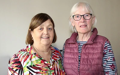 The Home2Hospital service by Bolster Community provides door-to-door volunteer driver transport for residents aged 60 and over in Crossmaglen (located in the Slieve Gullion area) who need help getting to out-of-area hospital appointments to Belfast, Dungannon or Craigavon hospitals. Margaret Carragher is one of those volunteer drivers and is pictured with Maureen who along with her husband Gerry is delighted with the service and wanted to say a Huge Thank You to everyone involved.