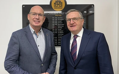 Michael Savage, CEO, Newry Chamber with Gareth Graham, Chief Executive of BCF Lending
