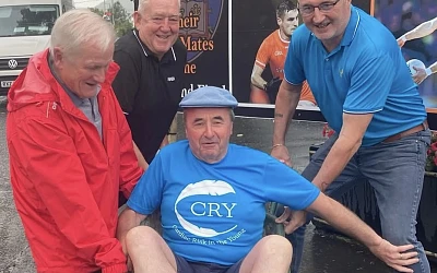 Tommy Fegan, Bernard Comiskey, Kevin McCann pictured with Pat McGinn