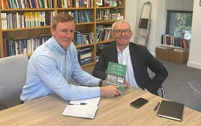 Justin McNulty MLA with Professor John Doyle