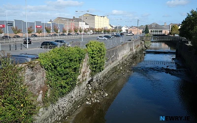 The wall of the Clanrye River is literally falling into the water while the nearby Newry Canal has become a dumping ground for shopping trollies.