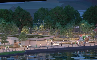 A developed design of the proposed Newry City Park