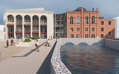 An artists impression of the proposed Newry Theatre and Conference facility.